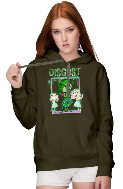 Women's hoodie with prints Inside Out Disgust. Cartoon, disgust, emotions, inside out, pixar. 2070702