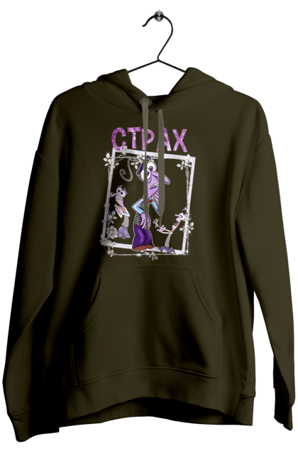 Women's hoodie with prints Inside Out Fear. Cartoon, emotions, fear, inside out, pixar. 2070702