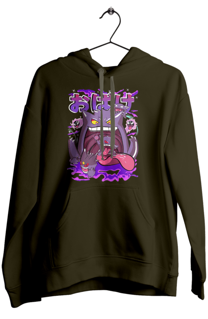 Women`s hoodie with prints Pokemon Gengar. Anime, fushigibana, games, gengar, nintendo, pokemon, pokemon go. 2070702