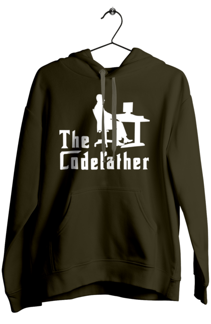Жіноче худі з принтом "Батько коду". Айті, айтішник, батько коду, для айтішника, для програміста, подарунок айтішнику, подарунок програмісту, програміст, розробник. 2070702