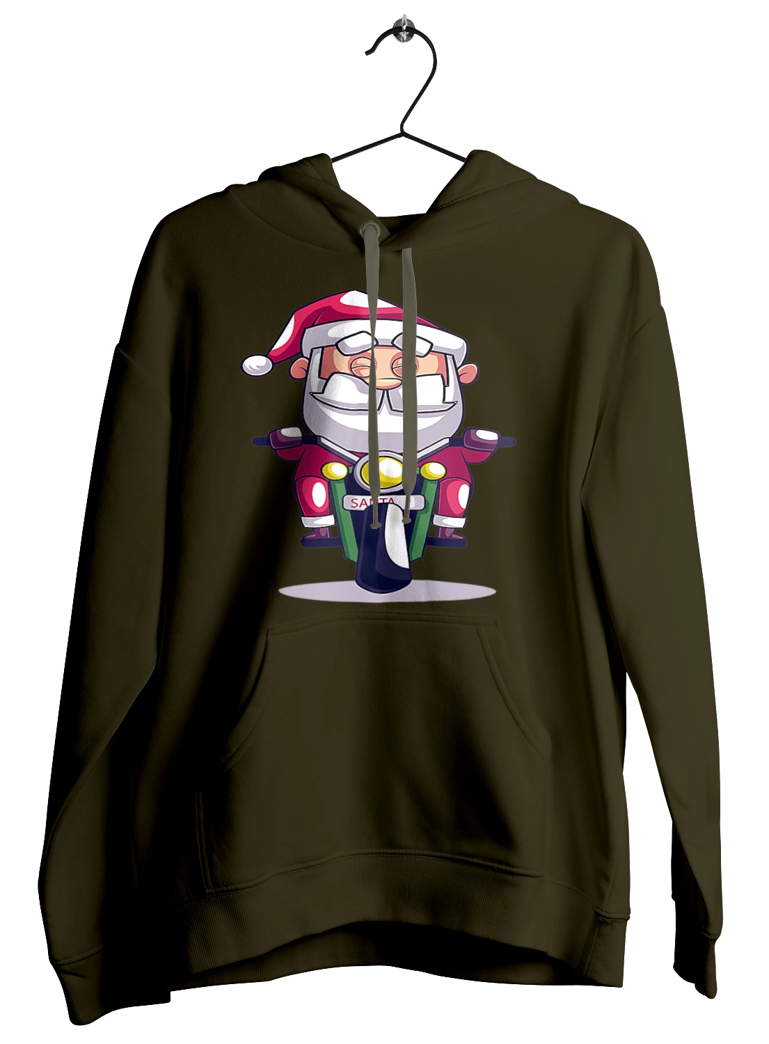 Щасливий Санта на мотоциклі