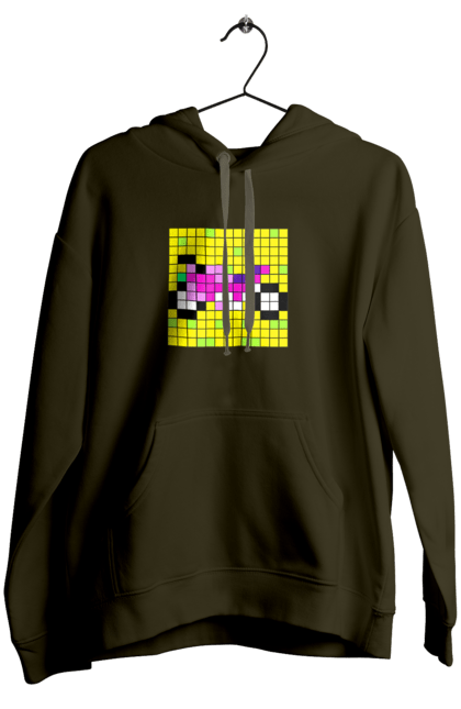 Women`s hoodie with prints Pixel Bike. Bike, bright, color, motorcycle, pixel. 2070702