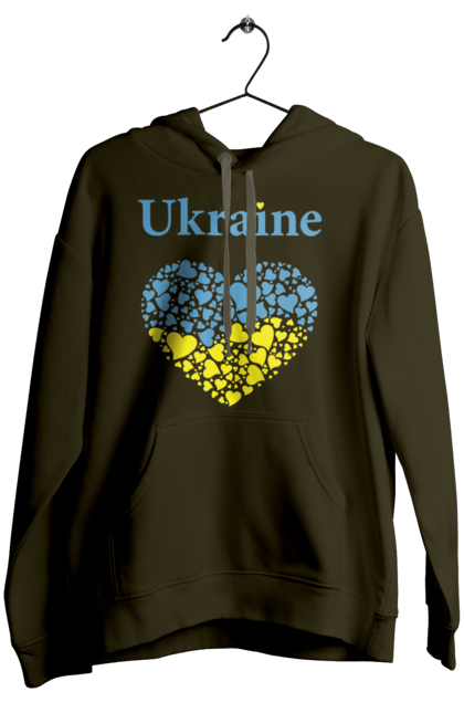 Жіноче худі з принтом "Ukraine Heart". Прапор, серце, україна. 2070702