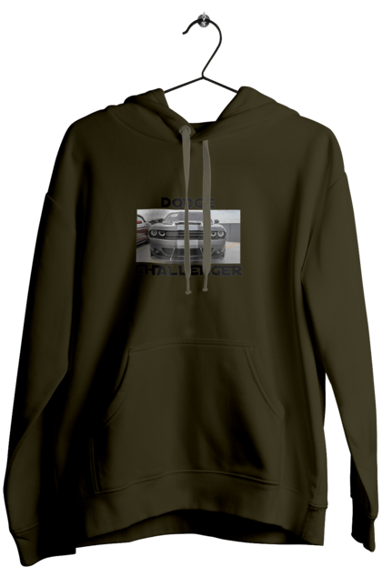 Women`s hoodie with prints Dodge challenger. An american legend, car, cult car, dodge challenger, oil car, powerful car. 2070702