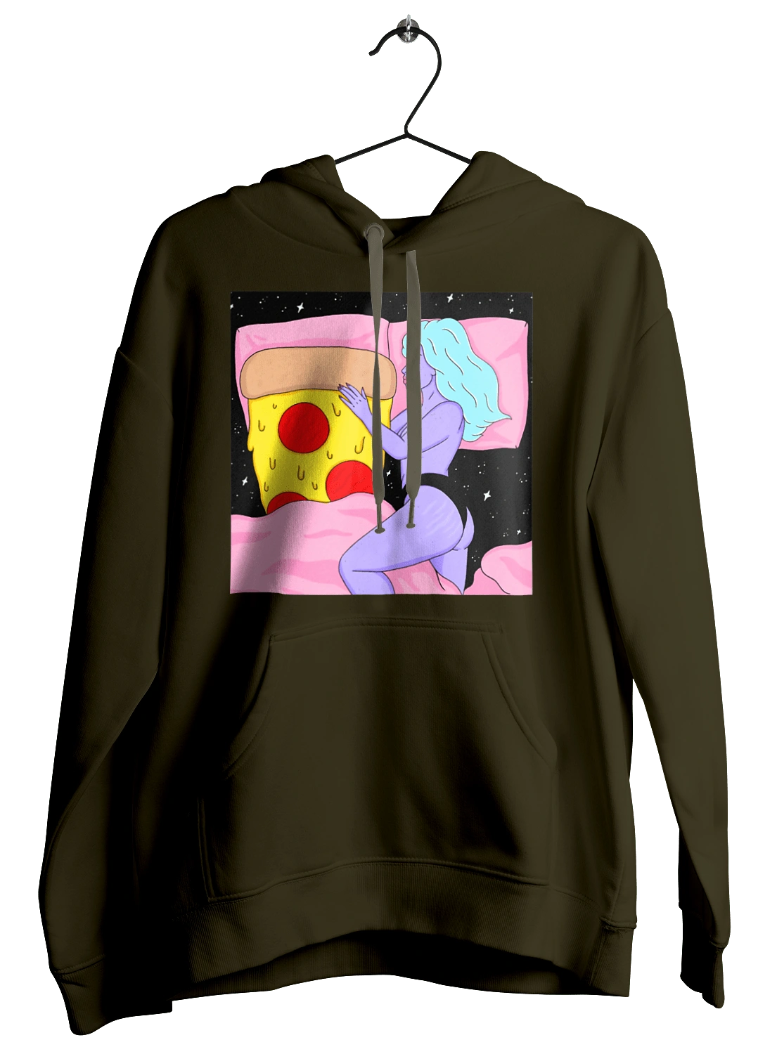 Purple Girl And Pizza