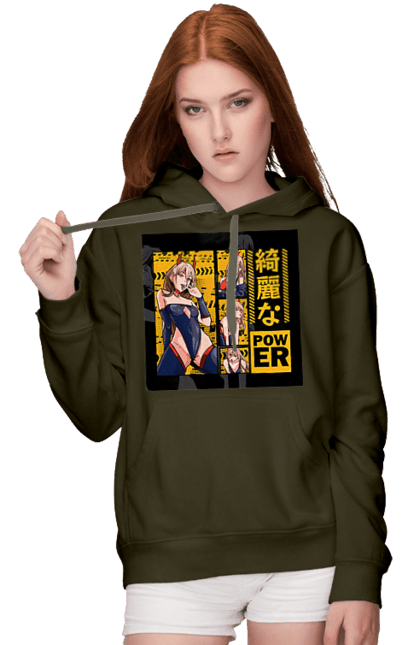 Women's hoodie with prints Chainsaw Man Power. Anime, chainsaw man, demon, manga, power, shonen. 2070702