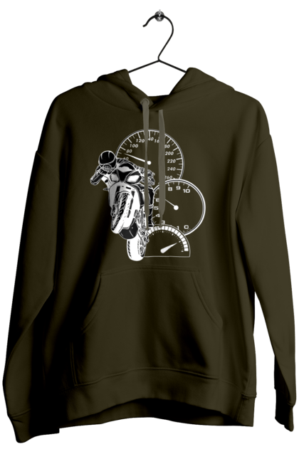 Women`s hoodie with prints Motorcycle And Speed White. Moto, motorcycle, speed. 2070702