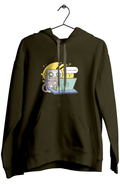 Жіноче худі з принтом "Я не робот Хакер зрозуміє 404 до дня програміста". 404, aws, backend, c++, cloud, css, frontend, golang, java, js, linux, python, script, web, ай ті, айті, айтішник, верстка, дата, код, компьютер, лаптоп, облако, ошибка, програміст, программа, программист, програмування, робот, хакер, язык. 2070702