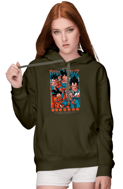 Жіноче худі з принтом "Перли дракона". Anime, dragon ball, goku, manga, vegeta, аніме, вегета, гоку, манга, перли дракона. 2070702