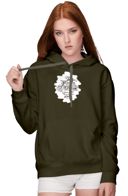 Women`s hoodie with prints Shevchenko on a motorcycle. Aeneid, books, kobzar, motorbike, shevchenko, ukrainian, vіrsh. 2070702