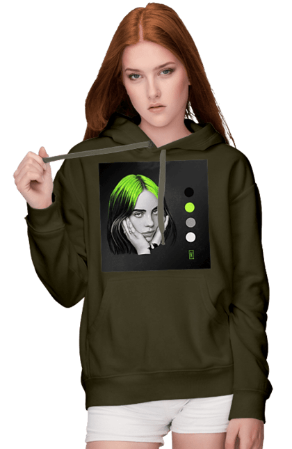 Жіноче худі з принтом "Біллі Ейліш". Біллі, біллі ейліш, ейліш. 2070702