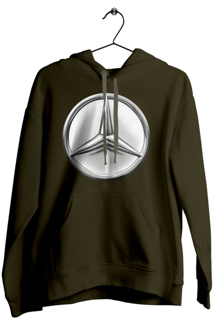 Жіноче худі з принтом "Mercedes Benz Лого Металік". Авто, автомобіль, логотип мерседес, машини, мерс, мерседес. 2070702