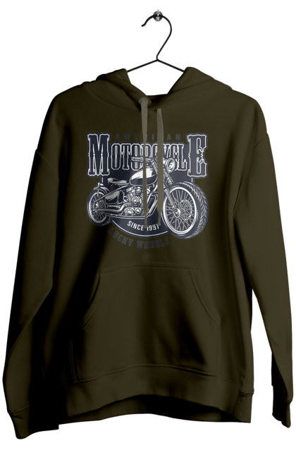 Жіноче худі з принтом "Крутий vintage мотоцикл". Америка, вінтаж, вінтажний, гарний, мотоцикл, мотоцикли, ретро, стильно, стильовий, чоловічий. 2070702