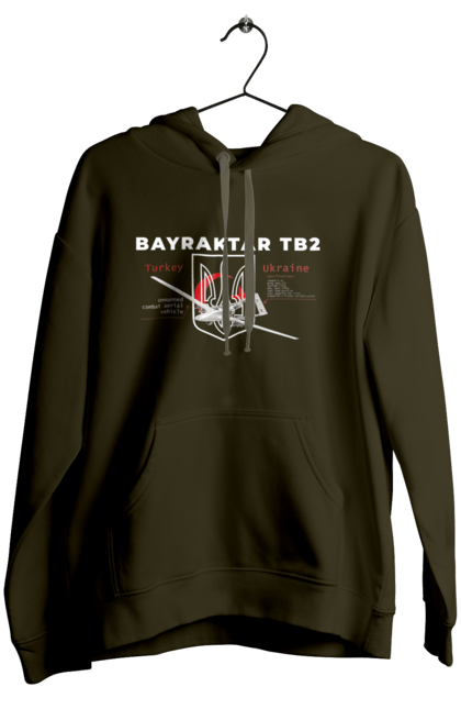 Жіноче худі з принтом "Bayraktar TB2". Bayraktar, caesar, himars, javelin, nlaw, patriot, weapon, zaluzhny. 2070702