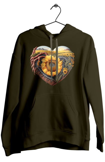 Жіноче худі з принтом "Символи України". Небо, поле, пшениця, символи україни, соняшник, україна. 2070702