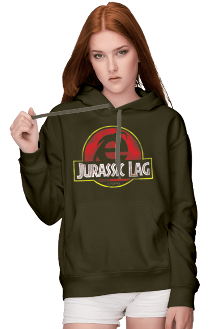 Women's hoodie with prints Jurassic lag. Antiquity, browser, ie, internet explorer, jurassic park, lag, microsoft, not, windows. 2070702