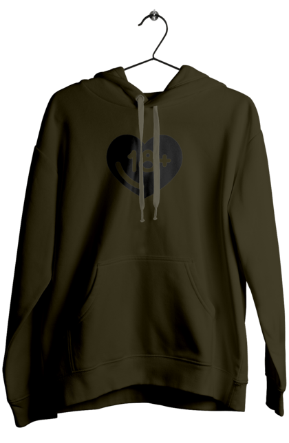 Women`s hoodie with prints 18+. 18+, black, heart, prohibition, sex. 2070702