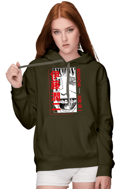 Women's hoodie with prints Junji Ito Collection. Anime, horror, junji ito, manga, souichi tsujii. 2070702