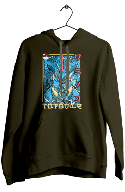 Women's hoodie with prints Pokemon Totodile. Nintendo, pokemon, pokemon go, totodile. 2070702