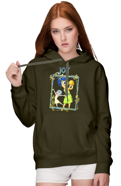 Women's hoodie with prints Inside Out Joy. Cartoon, emotions, inside out, joy, pixar. 2070702