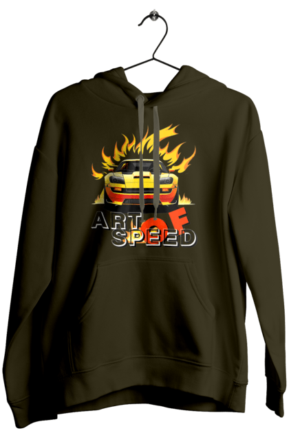 Women`s hoodie with prints Car on fire. Car, fire, speed, sport car, sports car. 2070702