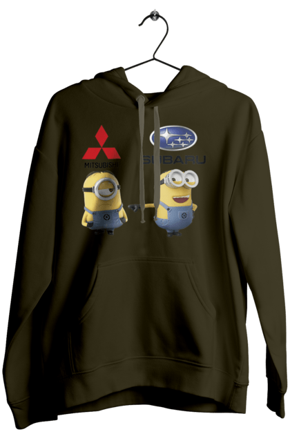 Жіноче худі з принтом "Minion Субару". Авто, машини, міньйони, мітсубісі, субару. 2070702