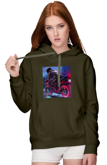 Жіноче худі з принтом "Мотоцикл". Motolove, мотолов, мотоцикл, опві, україна. 2070702