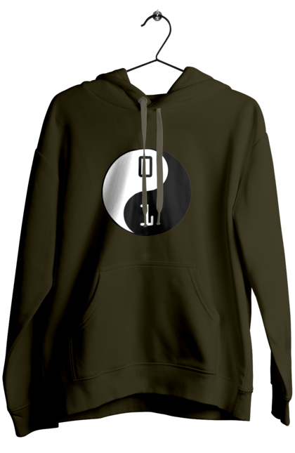 Жіноче худі з принтом "Інь Янь". Angular, c, css, html, it, javascript, jquery, php, python, react, svelt, vue, айтишник, айті, гумор, код, кодувати, прогер, програміст, програмісти, ти ж, ти ж програміст, тиж програміст. 2070702