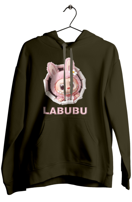 Жіноче худі з принтом "Лабубу". Іграшка лабубу, лабубу, лабубу кока кола, мерч лабубу, мила, рожева лабубу, смішна лабубу. 2070702