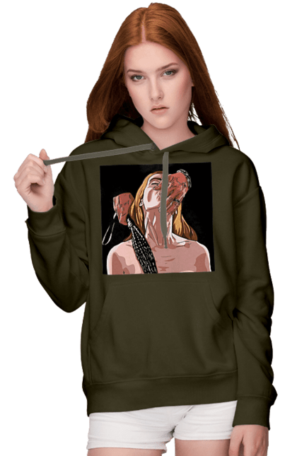 Women`s hoodie with prints Girl Captive Man With Whips. Passion, suck, whip. 2070702