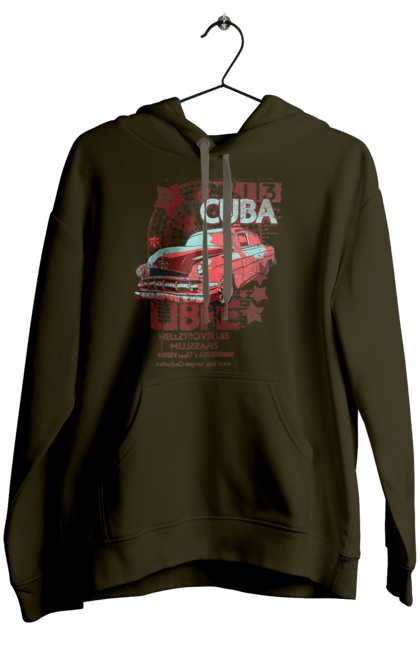 Women`s hoodie with prints Cuba, Machine. Cuba, retro. 2070702