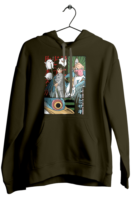 Women's hoodie with prints The Boy and the Heron. Boy and bird, cartoon, ghibli, japan, miyazaki, studio ghibli. 2070702