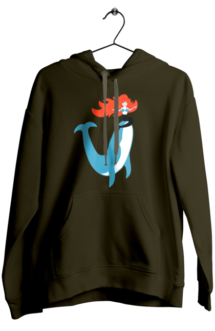 Women`s hoodie with prints Mermaid And Whale. Mermaid, sea, whale. 2070702