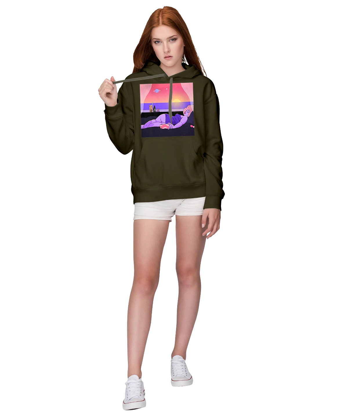 Purple Girl On Vacation