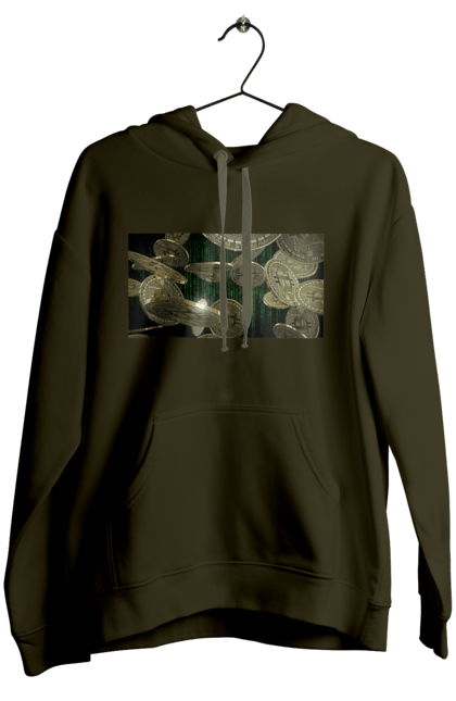 Жіноче худі з принтом "Біткойн". Багатство, біткойн, валюта, гроші, криптовалюта, курс, майнінг, матриця, монета, розкіш, цифровий світ. 2070702