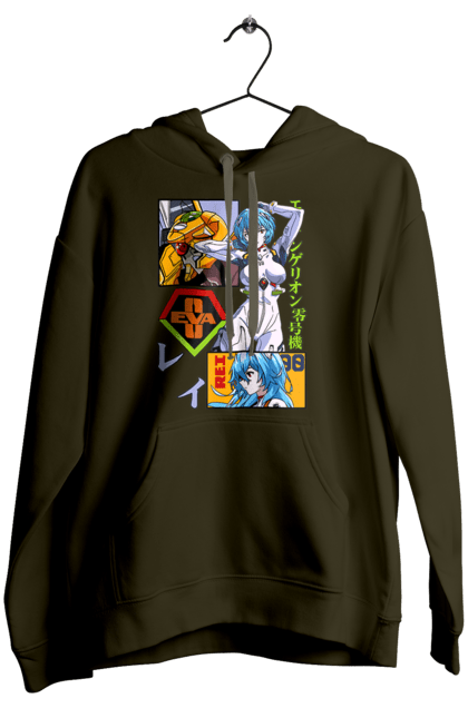 Women's hoodie with prints Evangelion Rei. Anime, evangelion, eve, kaoru, manga, rei ayanami, shinji. 2070702