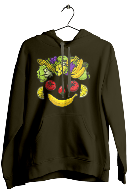 Жіноче худі з принтом "Зсж Посмішка". Зож, овоч, посмішка, фрукт. 2070702