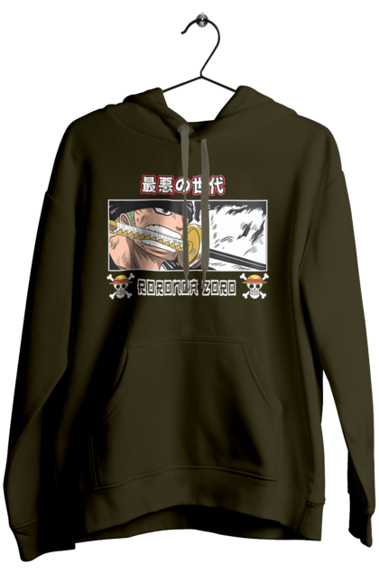 Women's hoodie with prints One Piece Zoro. Anime, manga, one piece, roronoa zoro, straw hat pirates, swordsman, zoro. 2070702