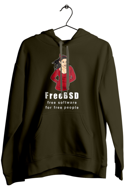 Жіноче худі з принтом "Freebsd Для Вільних". Bsd, freebsd, unix, адміністратор, айті, айтішник, безкоштовна, безкоштовно, бестія, білий, вільна, демон, демонесса, доступність, незалежність, операційна система, ос, програміст, програмне забезпечення, свобода, сисадмін, система, системний адміністратор, софт, текст, червоний. 2070702