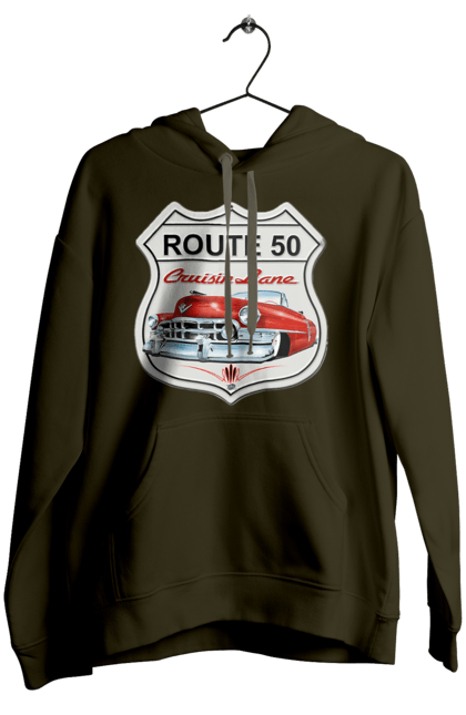 Women`s hoodie with prints Route 50. Bike, biker, biker club, bikers club, brother, brutal, dude, hot asphalt, hot horse, hot rod, motorcycle, motorcyclist, real man, road 50, road 66, road 80, roads of america, roads of ukraine, roads we choose, speed, take, thirst for speed. 2070702