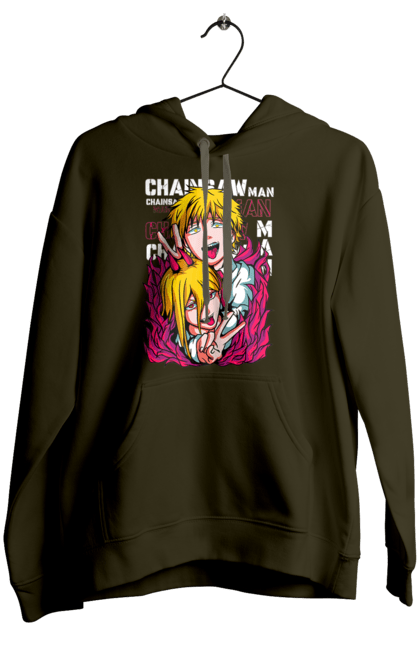 Women's hoodie with prints Chainsaw Man Power and Denji. Anime, chainsaw man, demon, denji, manga, power, shonen. 2070702