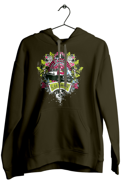 Women`s hoodie with prints Car Show, Summer. Automobile, cards, money, palm, show. 2070702