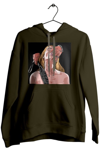 Women`s hoodie with prints Girl Captive Man With Whips. Passion, suck, whip. 2070702