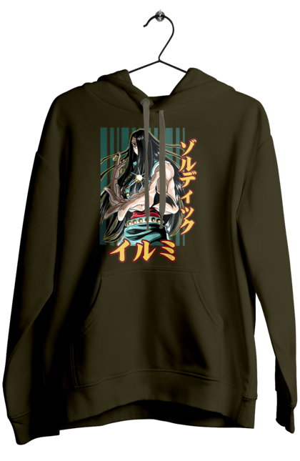 Women's hoodie with prints Hunter × Hunter Illumi Zoldyck. Anime, hunter, hunter × hunter, hunter hunter, illumi, illumi zoldyck, manga, zoldyck. 2070702