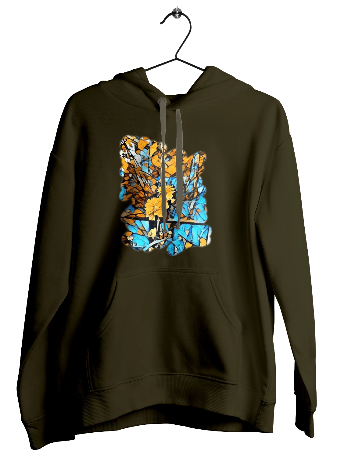 Жовті квіти на синьому фоні