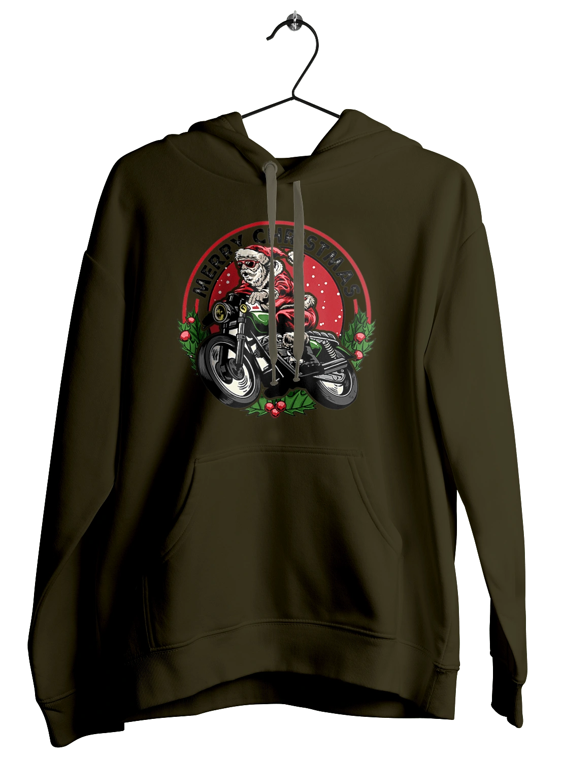 Счастливого рождества, дед мороз на мотоцикле