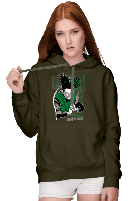 Women's hoodie with prints Shikamaru. Anime, manga, naruto, shikamaru, shikamaru nara. 2070702