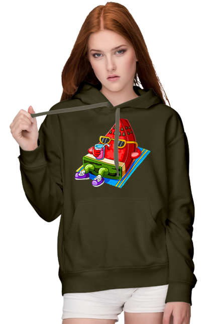 Women`s hoodie with prints Watermelon Drinks Cocktail. Cocktail, summer, watermelon. 2070702