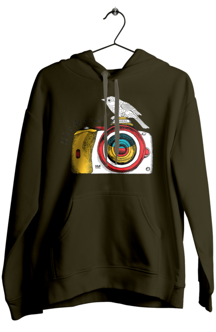 Women`s hoodie with prints Camera And Bird. Birdie, camera, photographer. 2070702