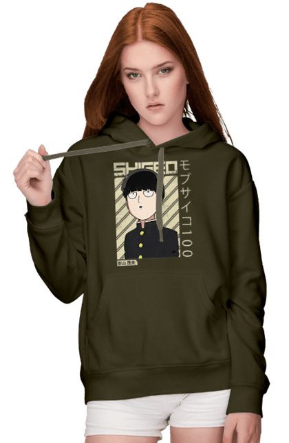 Жіноче худі з принтом "Mob Psycho 100". Anime, manga, mob psycho 100, shigeo kageyama, аніме, манга, моб, моб-вар ят 100, сігео кагеяма, шіґео каґеяма. 2070702